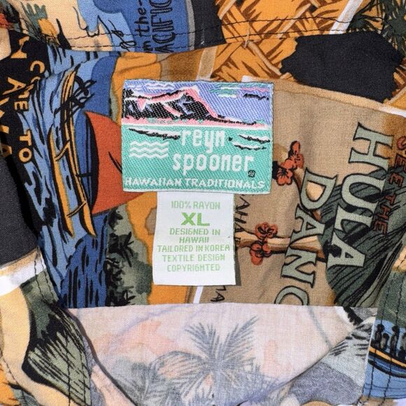 Vintage Reyn Spooner Hawaii Hula Girl Aloha Button Front Shirt Mens XL - Picture 3 of 7